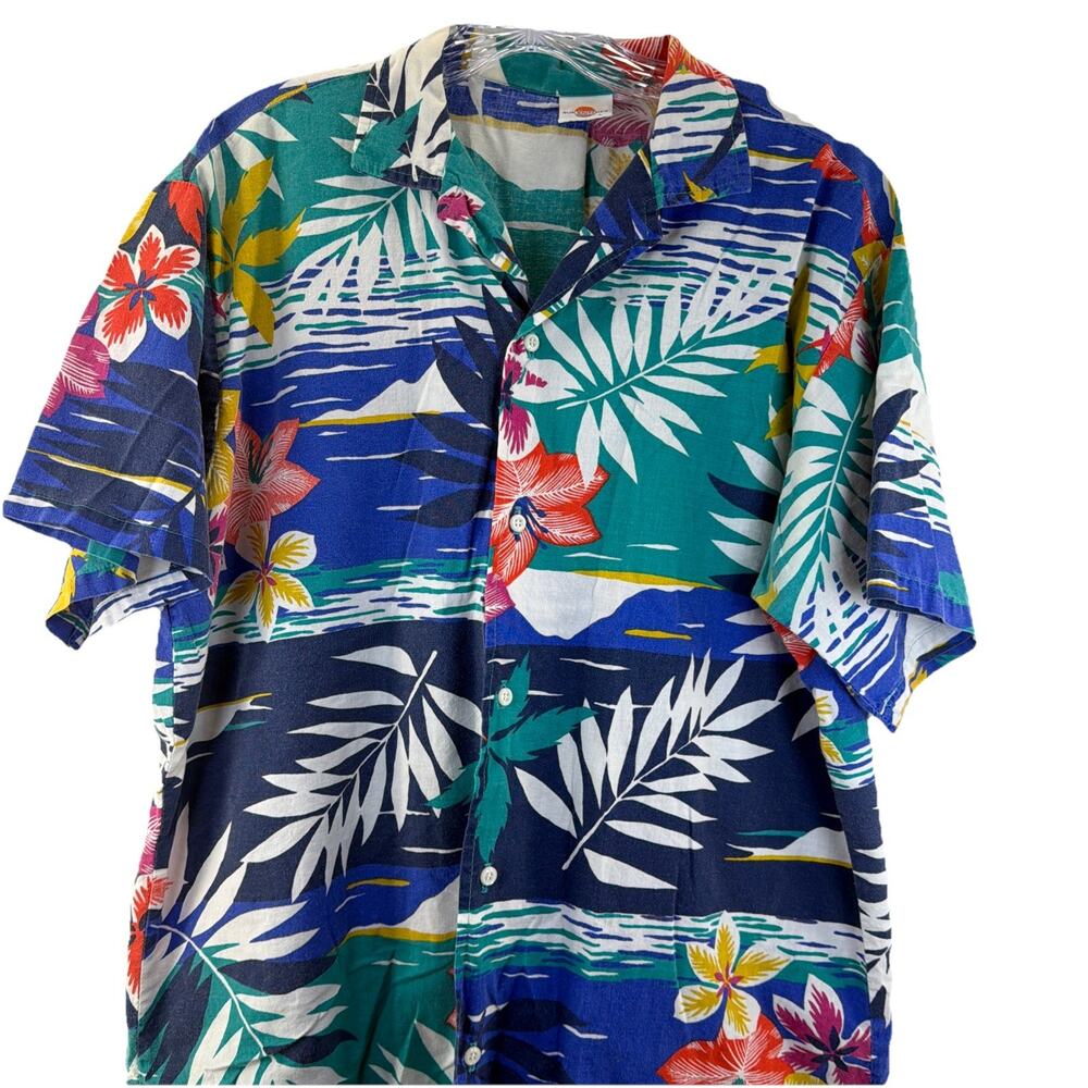 Vintage 1980’s Sun Britches Hawaiian Shirt Large USA Rare 80s Vacation Floral